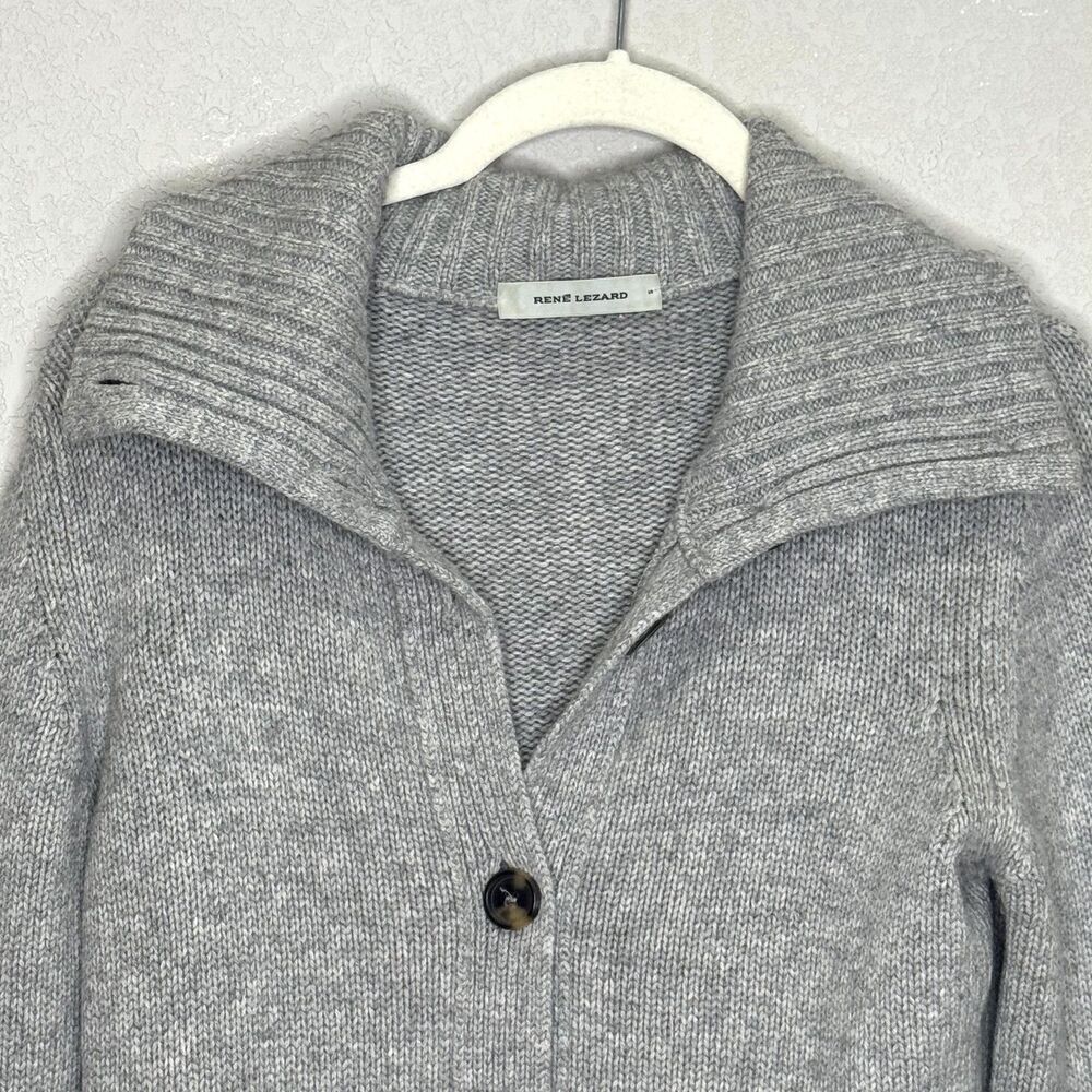 Rene Lezard Sweater Womens Small Button Front Merino Silk Cashmere Made Italy - Picture 4 of 8